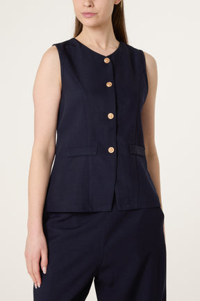 Gold Button Waistcoat & Trouser Tailored Co-Ord