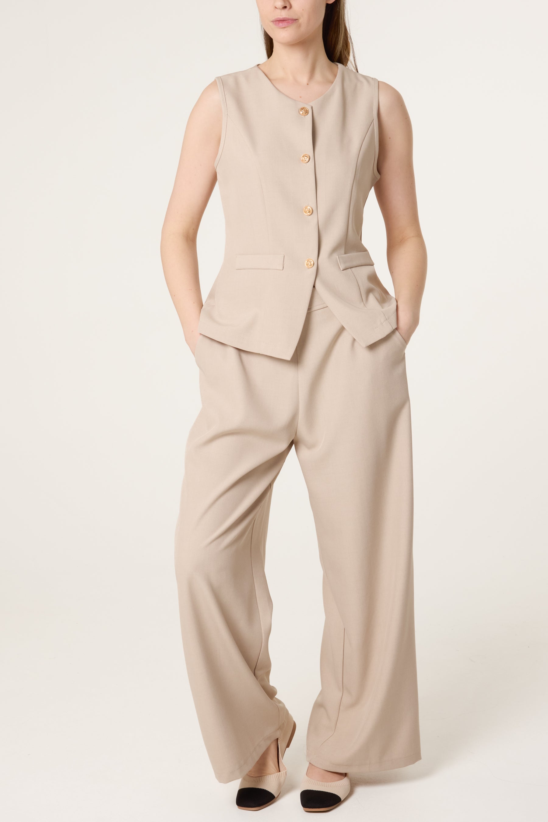 Gold Button Waistcoat & Trouser Tailored Co-Ord
