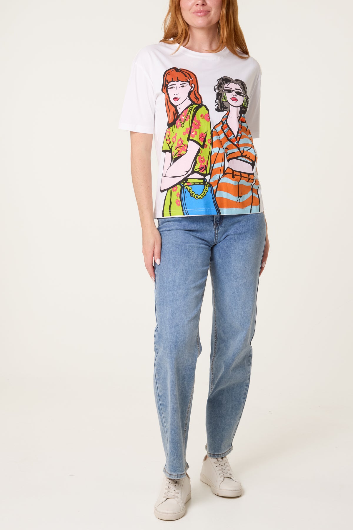 Colourful Girls Graphic Illustration T-Shirt