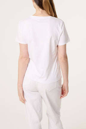 Illustration Glam Girls Embellished T-Shirt