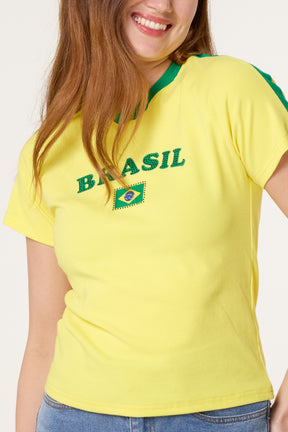 Brazil Bling Football T-Shirt