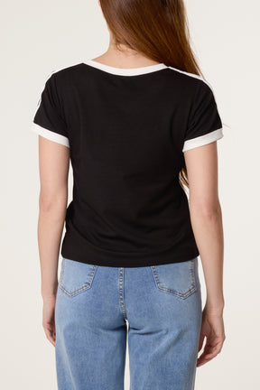 Fearless Embellished Football T-Shirt