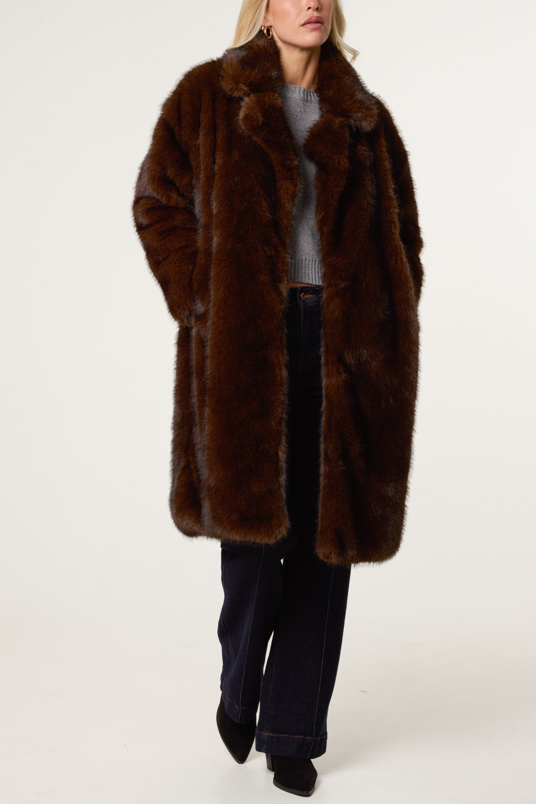 Longline Faux Fur Coat