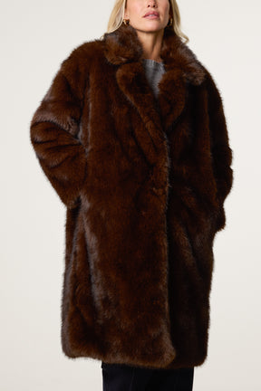Longline Faux Fur Coat