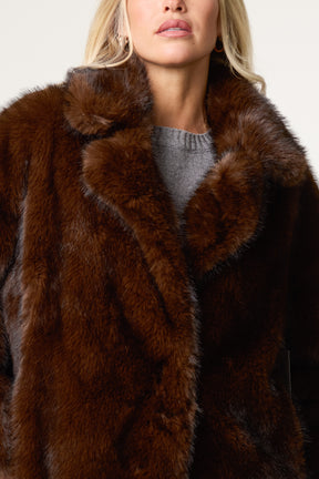 Longline Faux Fur Coat