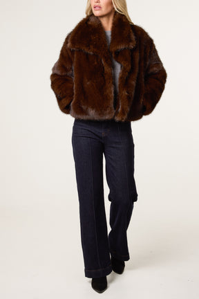 Luxurious Faux Fur Cropped Coat
