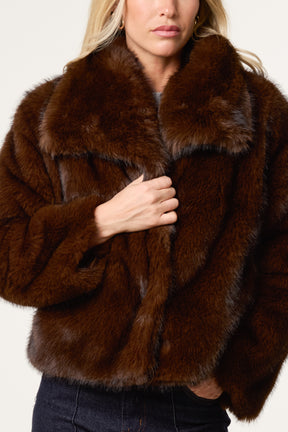 Luxurious Faux Fur Cropped Coat