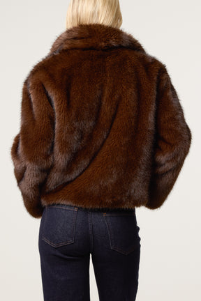 Luxurious Faux Fur Cropped Coat