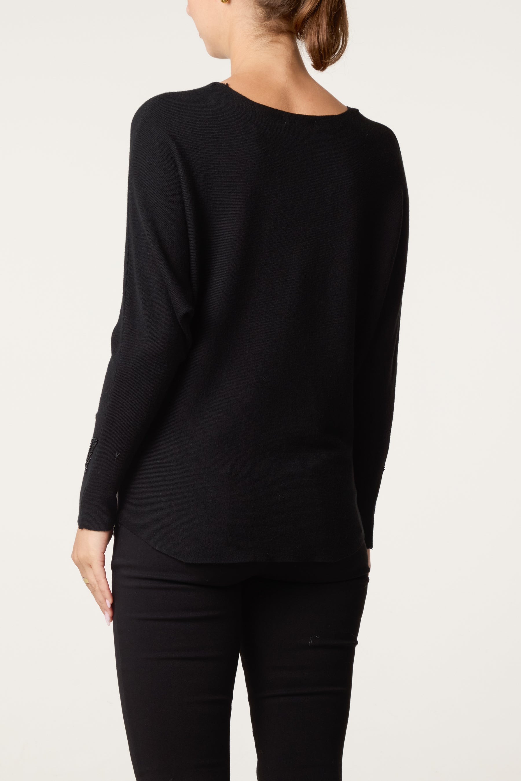 Beaded Butterfly Batwing Knit Jumper