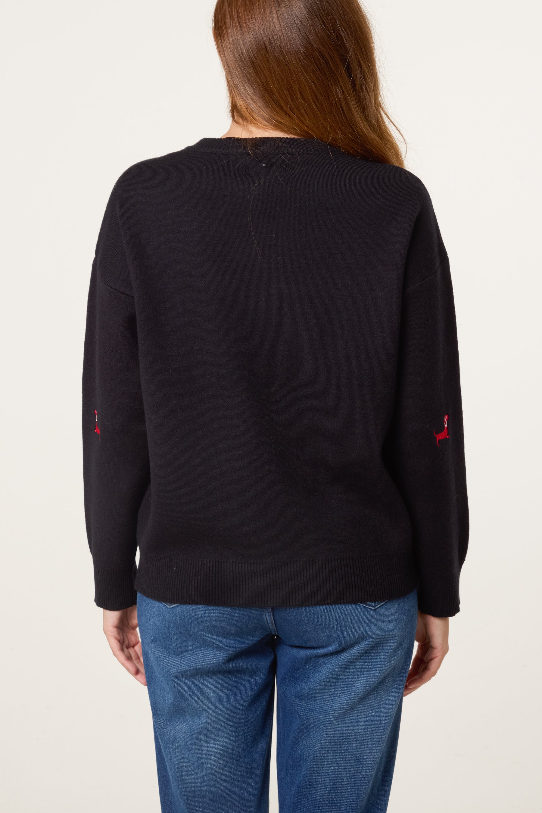Mini Dachshund Embroidered Knit Jumper