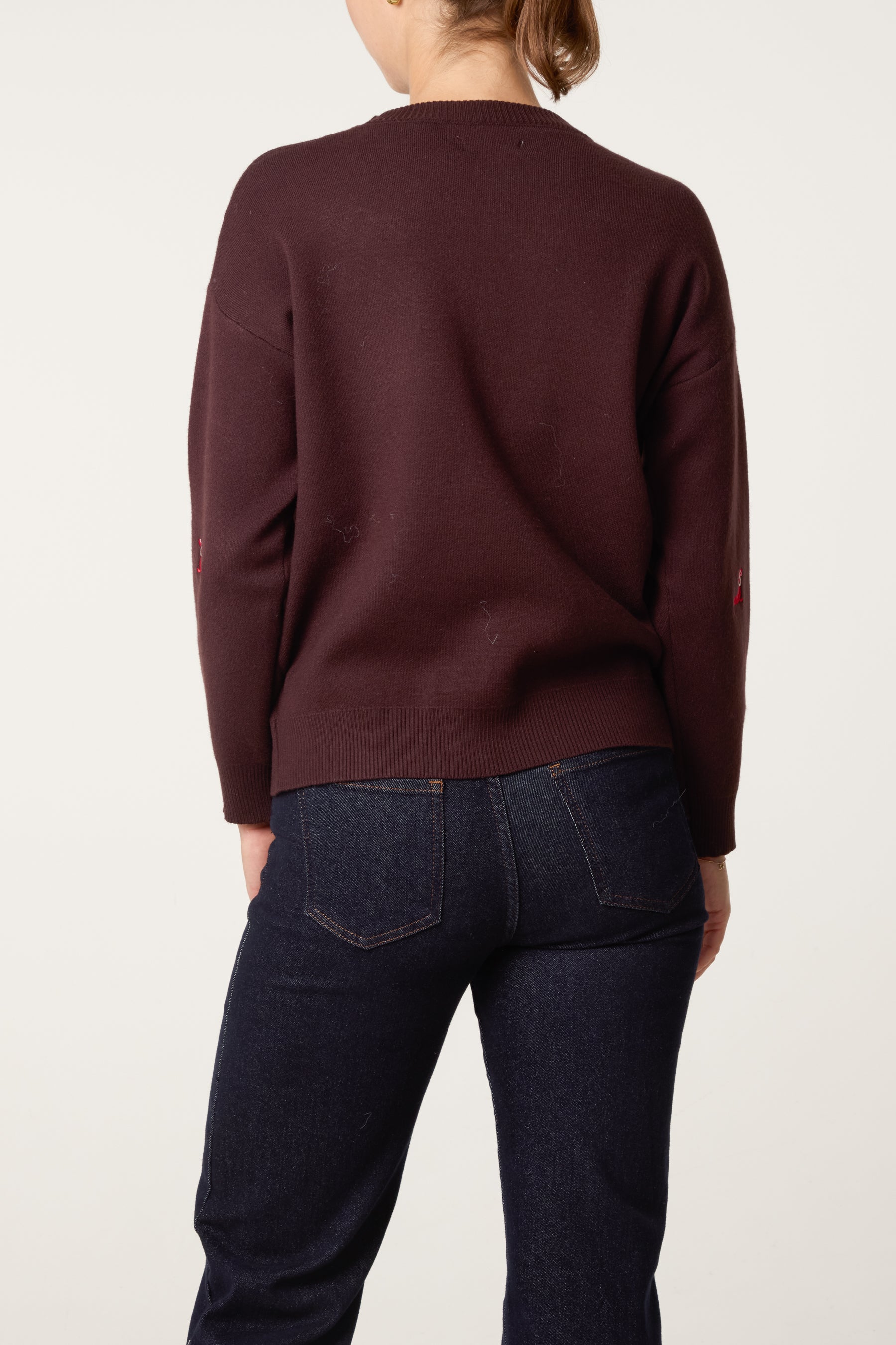 Mini Dachshund Embroidered Knit Jumper