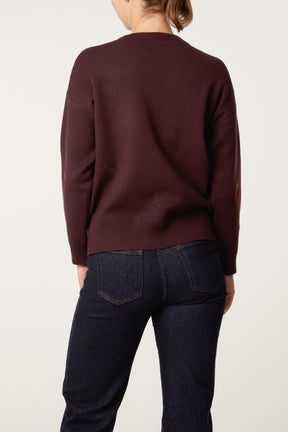 Mini Dachshund Embroidered Knit Jumper