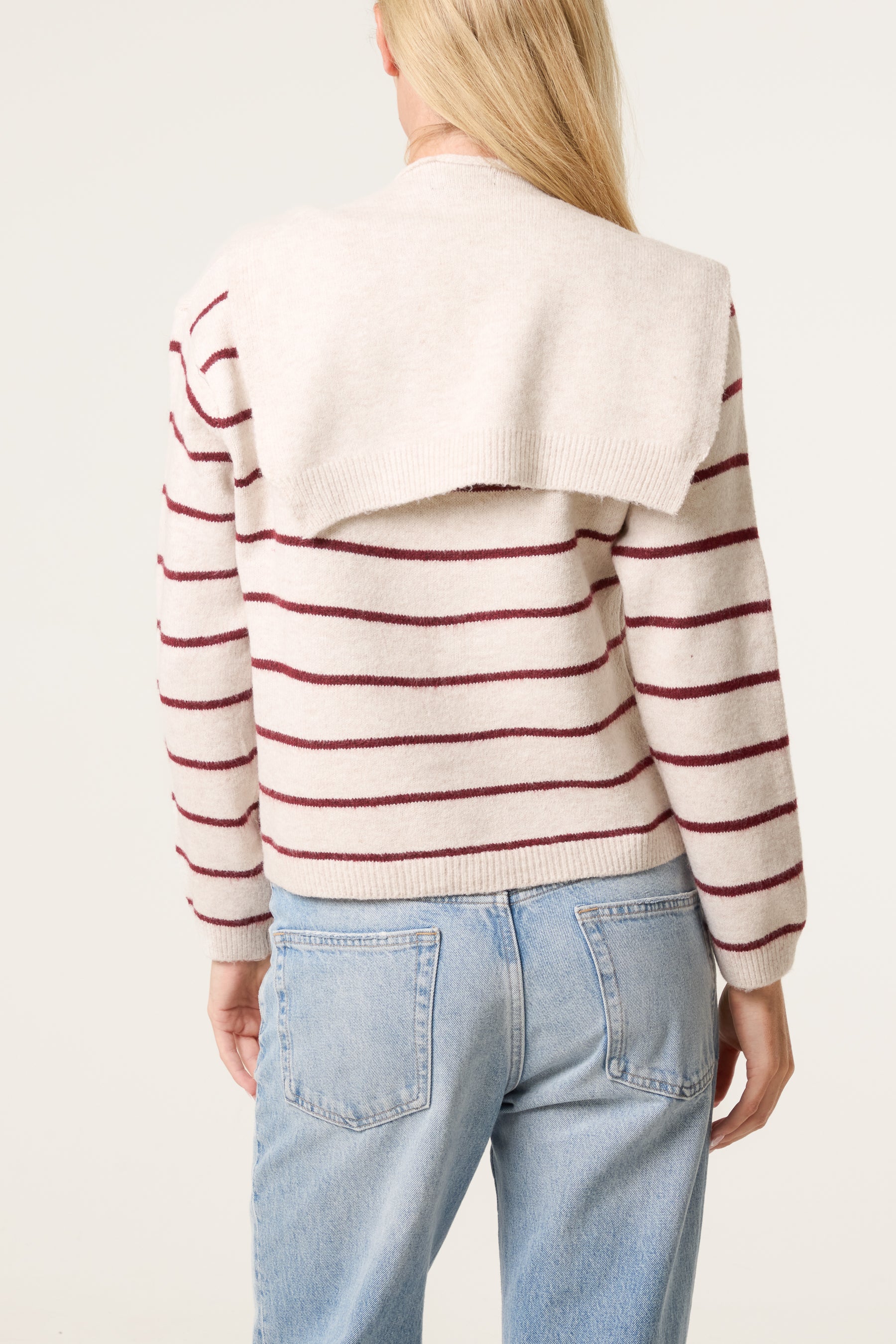 Stripe Tie-Front Knit Cardigan