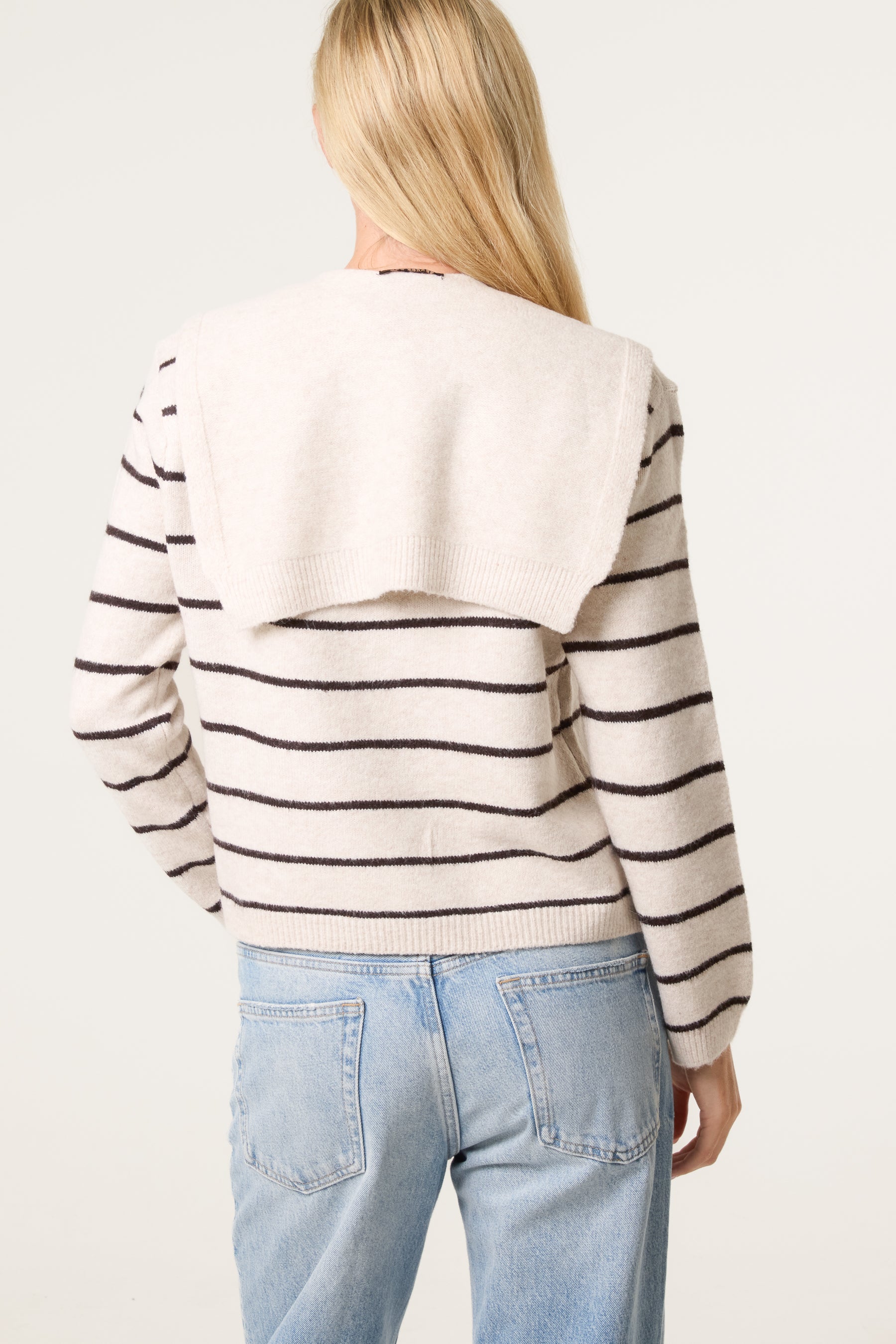 Stripe Tie-Front Knit Cardigan