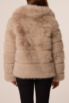 Faux Fur Collar Cropped Jacket