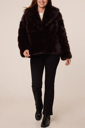Faux Fur Collar Cropped Jacket