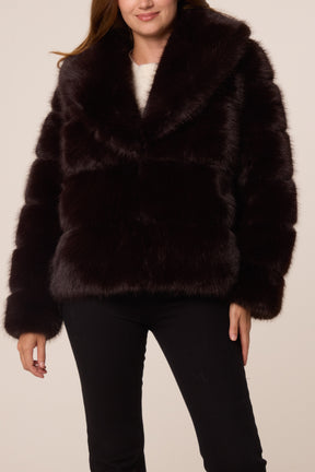 Faux Fur Collar Cropped Jacket
