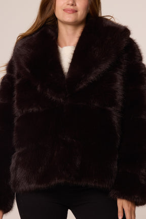 Faux Fur Collar Cropped Jacket