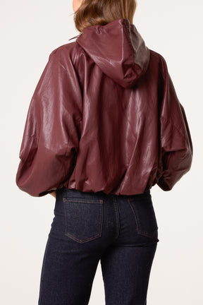 Zip Through Bomber PU Jacket