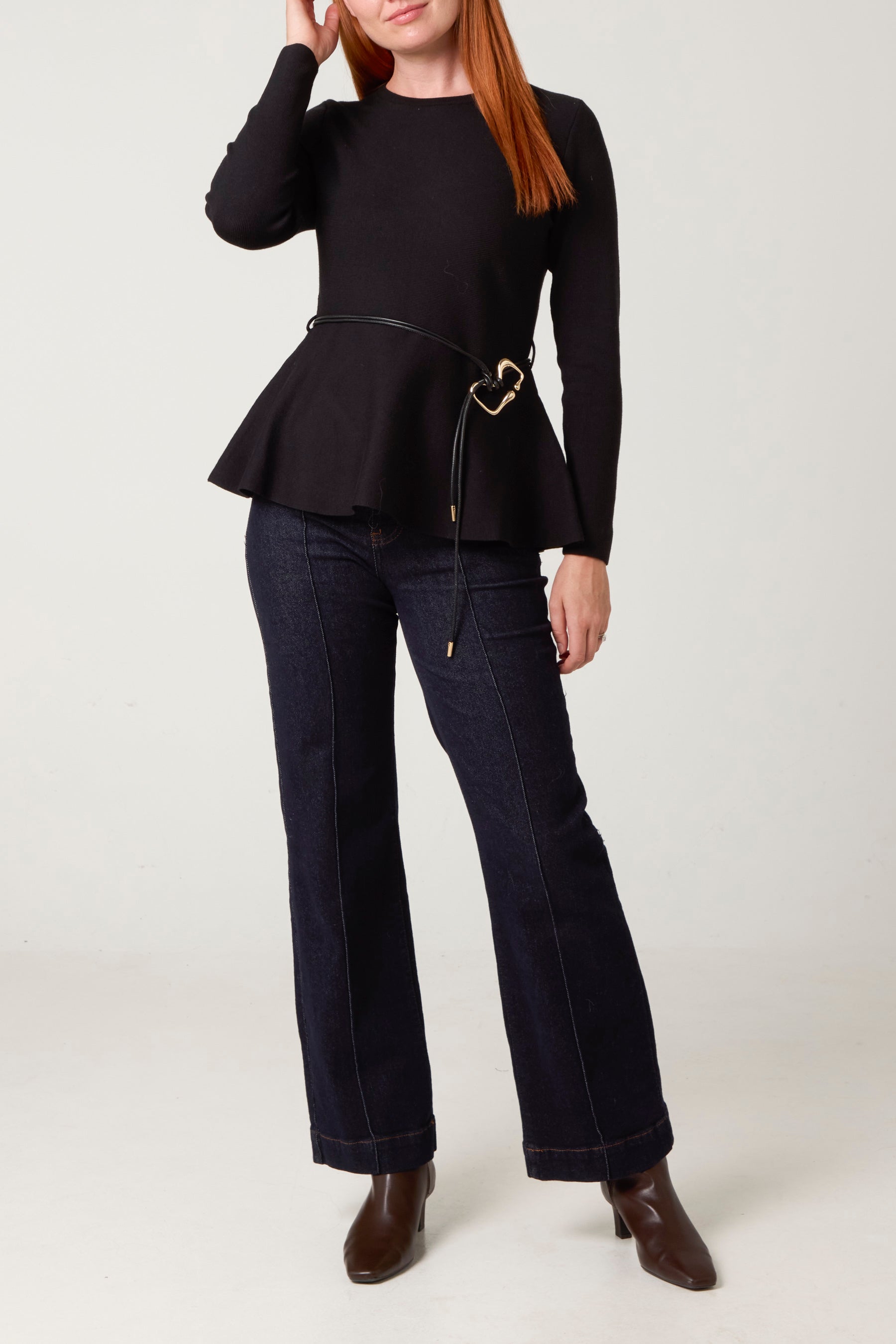 Peplum Top With Modern Belt