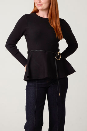 Peplum Top With Modern Belt