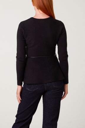 Peplum Top With Modern Belt