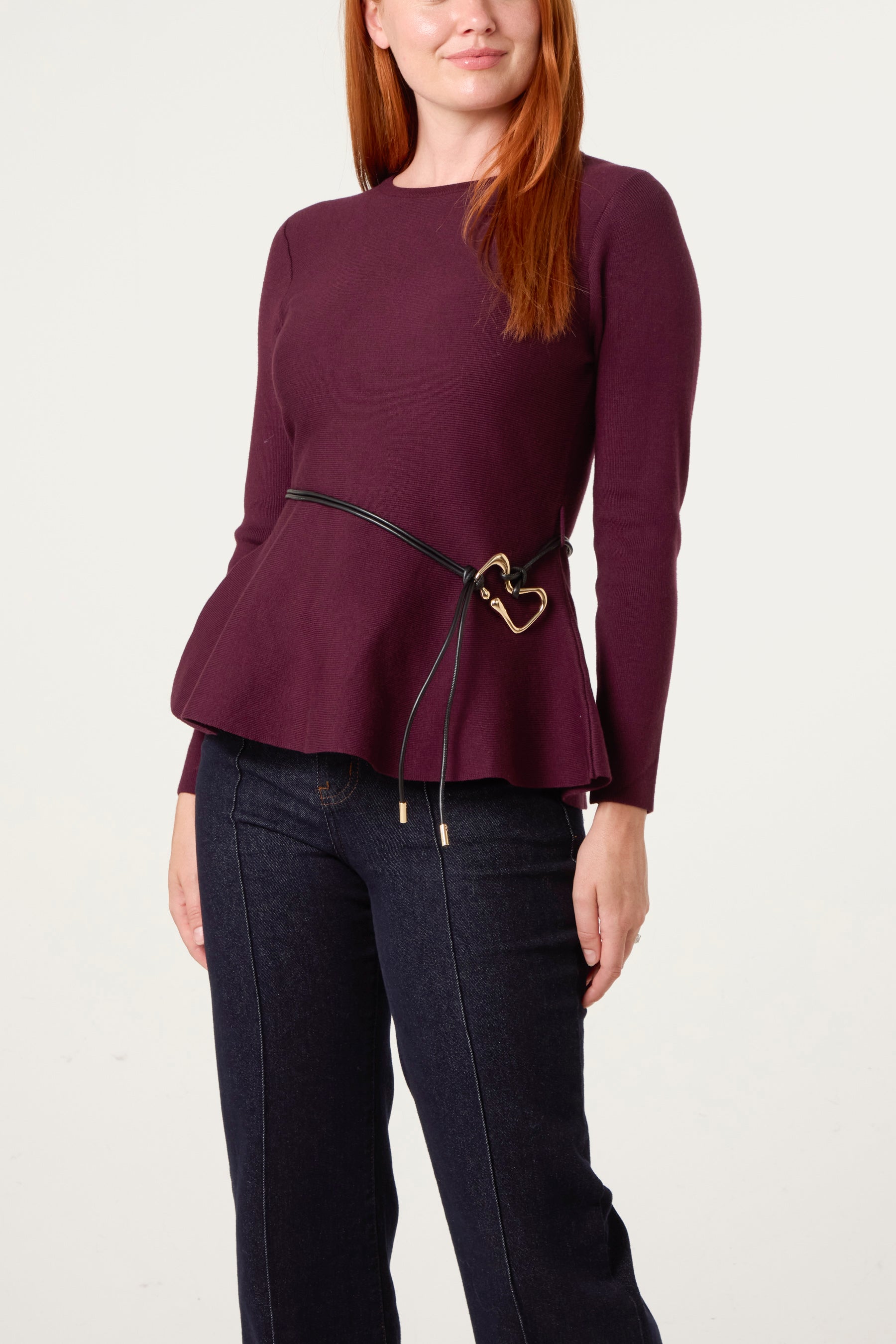 Peplum Top With Modern Belt