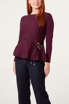 Peplum Top With Modern Belt