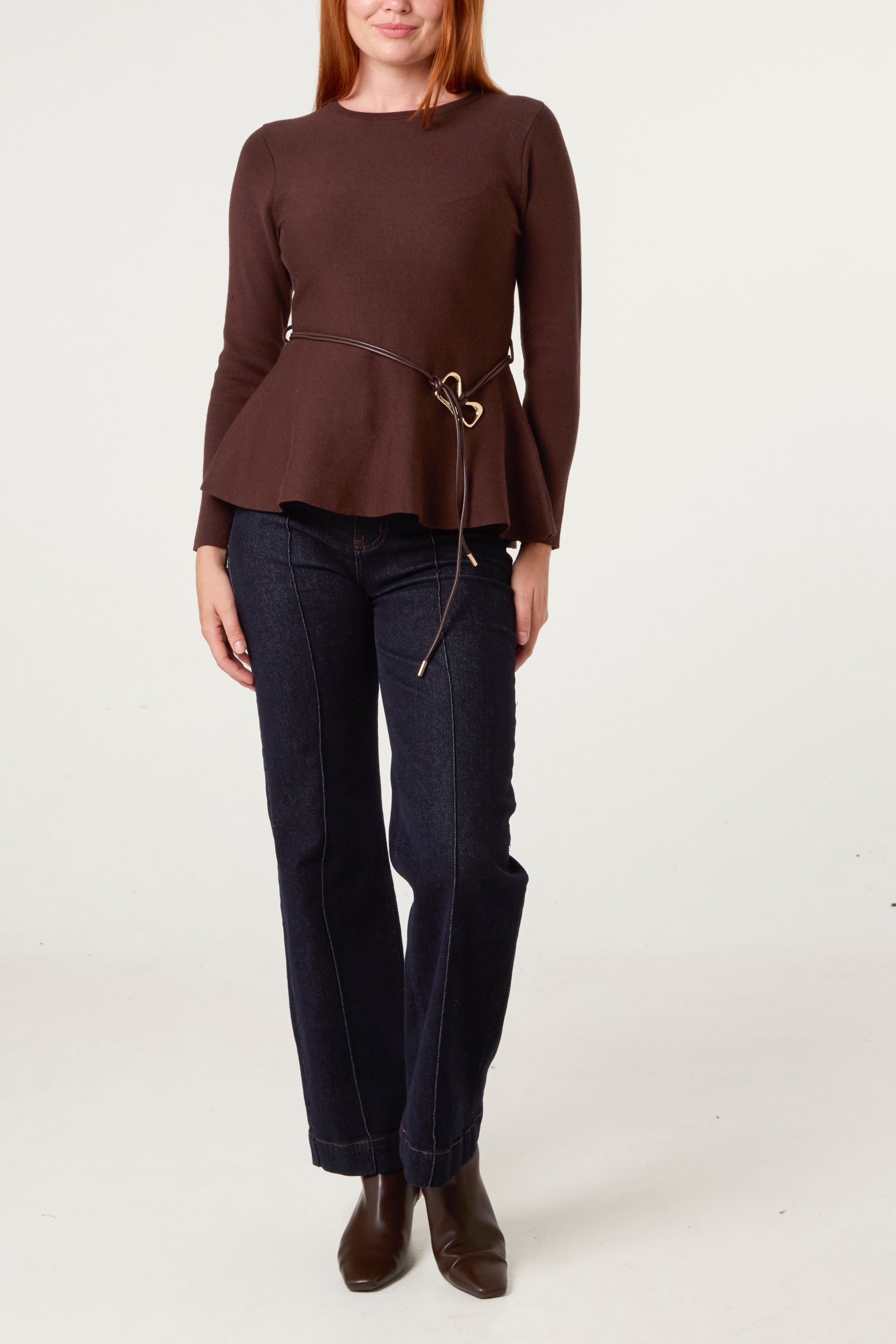 Peplum Top With Modern Belt