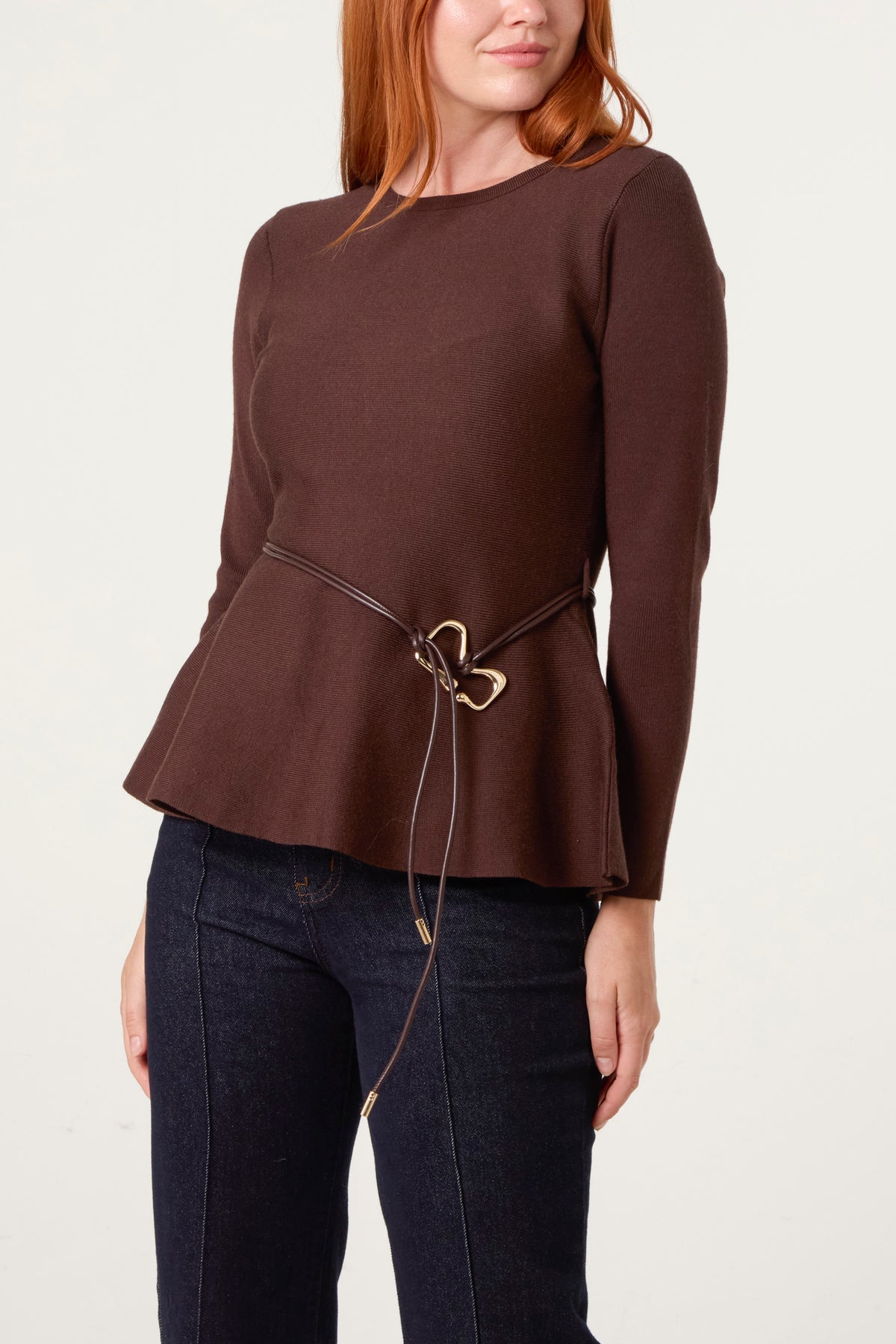 Peplum Top With Modern Belt