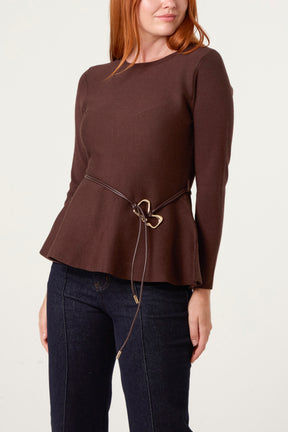 Peplum Top With Modern Belt