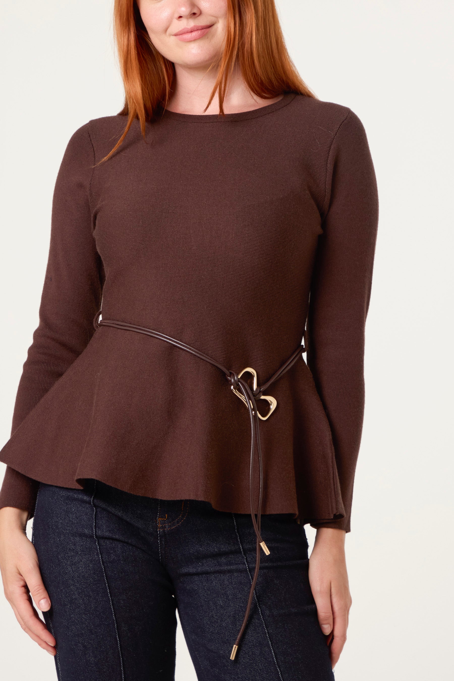 Peplum Top With Modern Belt