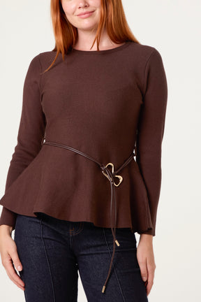 Peplum Top With Modern Belt