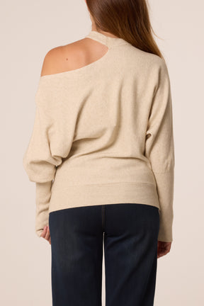 Asymmetric Shoulder Gold Detail Top