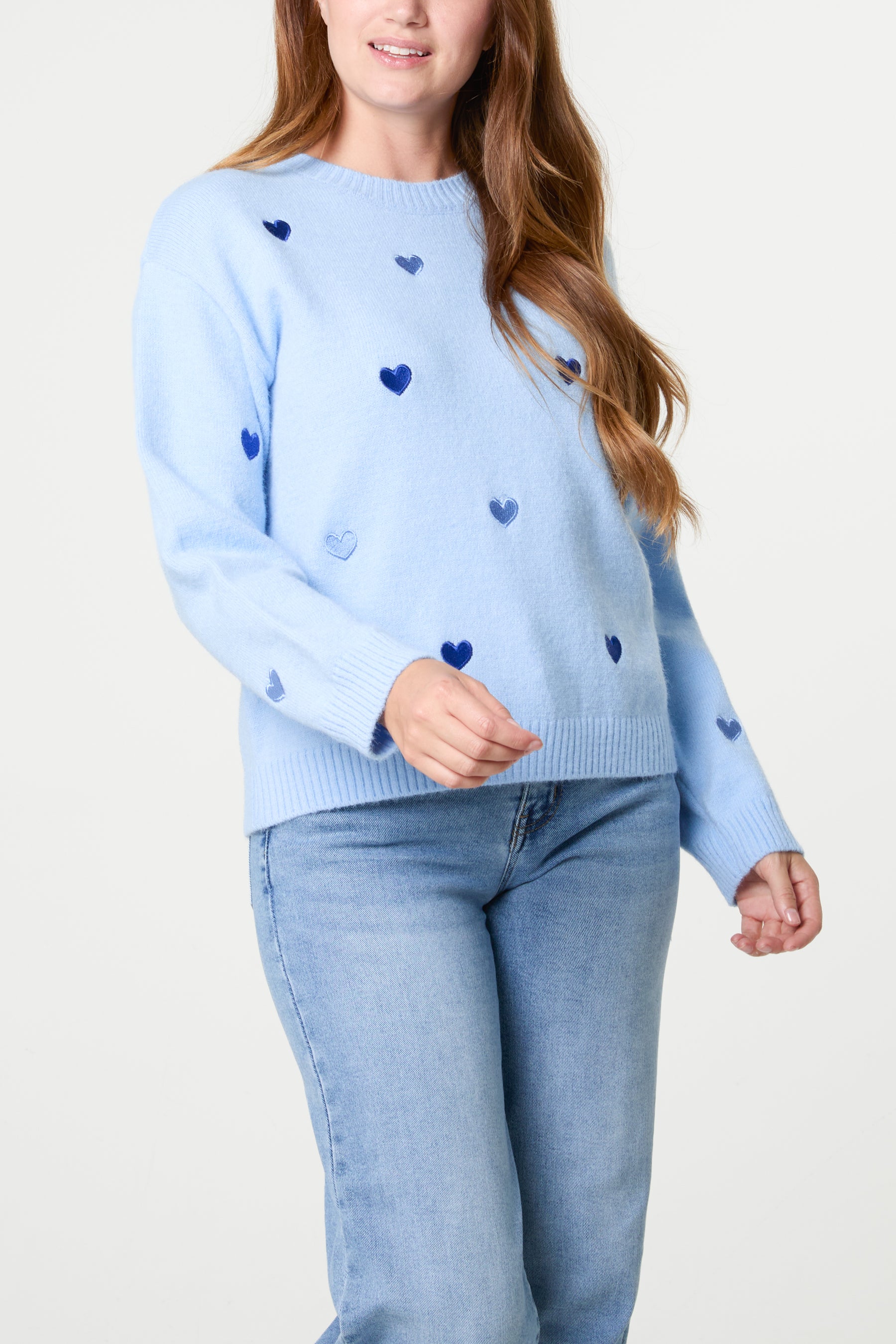 Heart Embroidered Knitted Jumper
