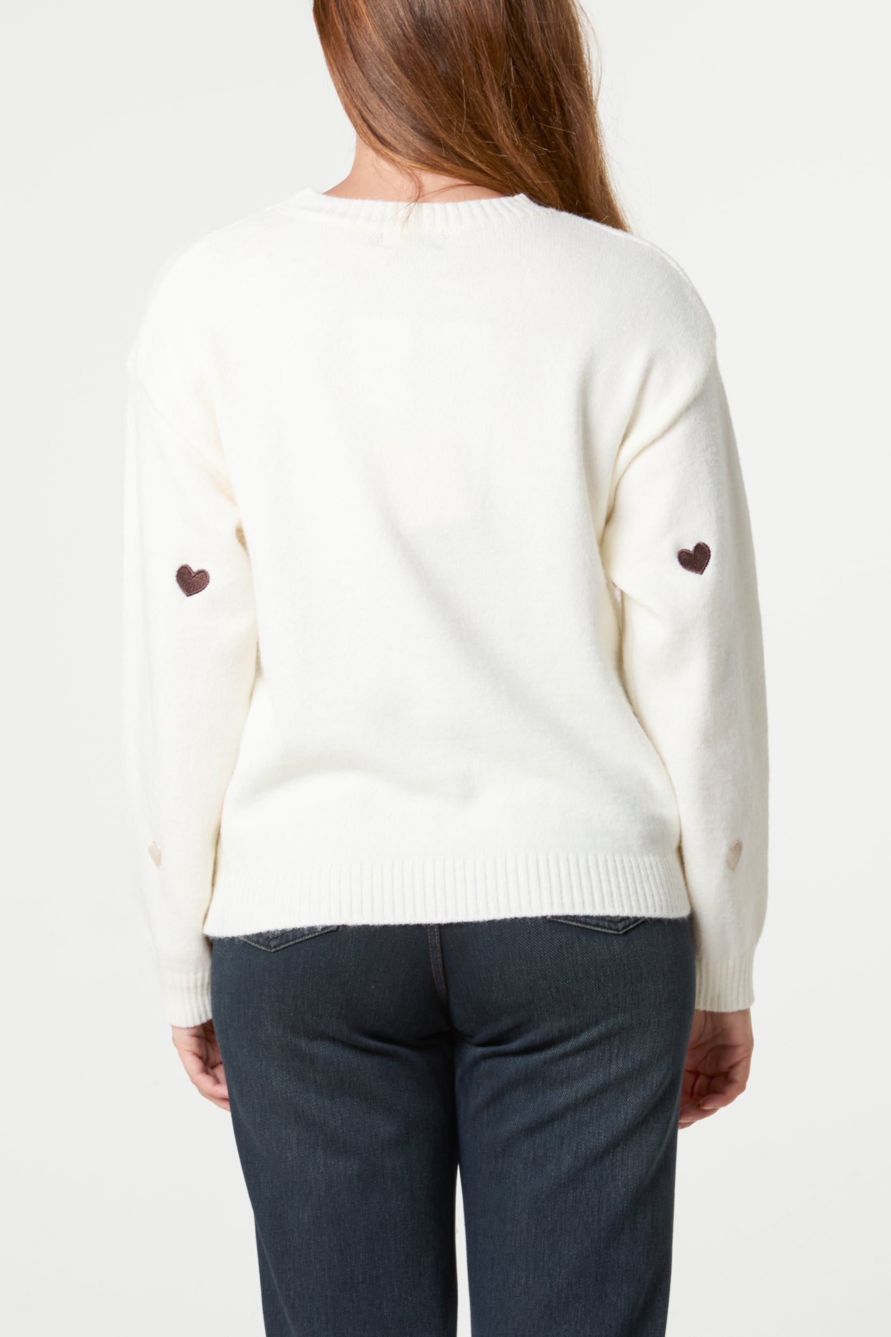 Heart Embroidered Knitted Jumper