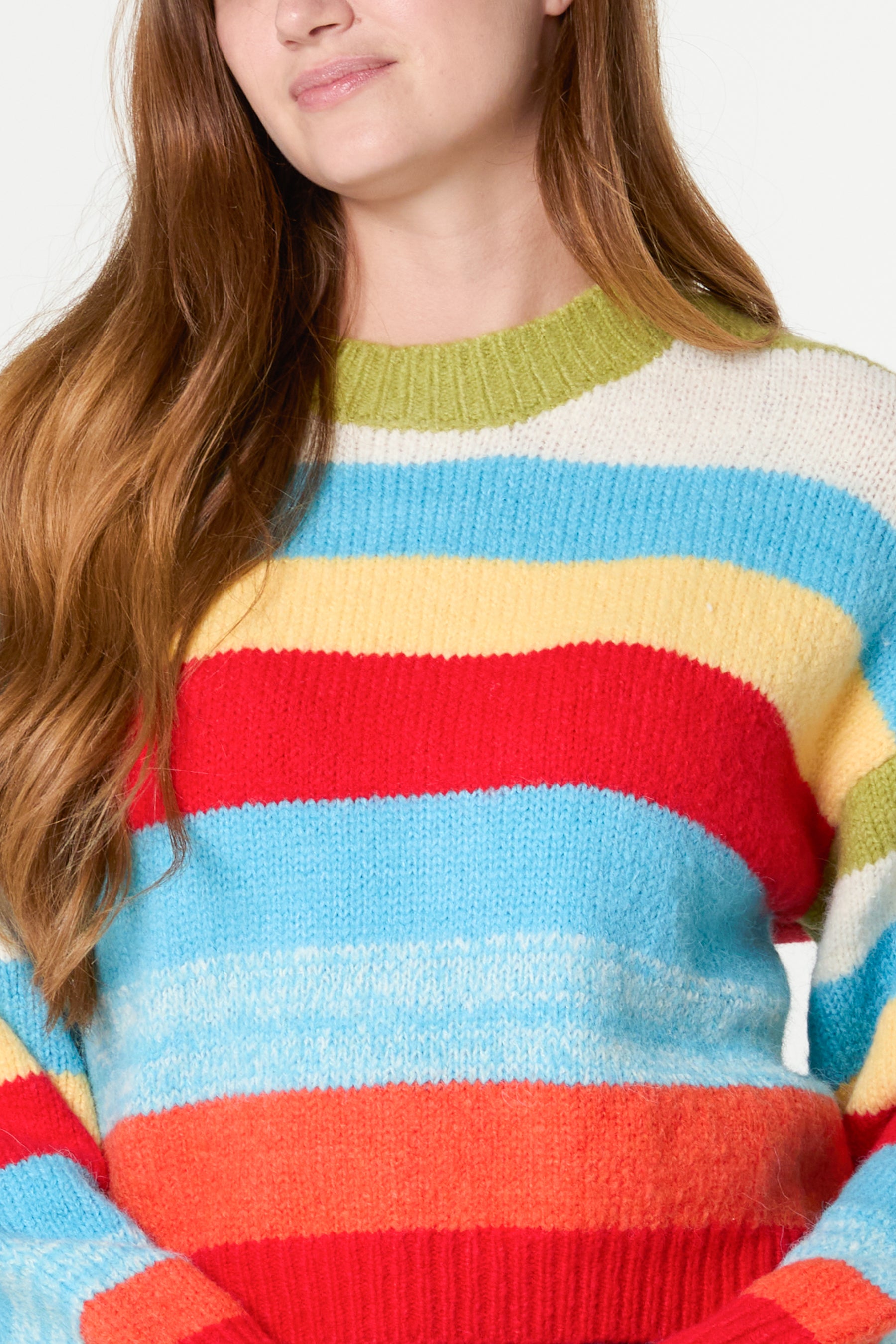 Multi Striped Round Neck Jumper
