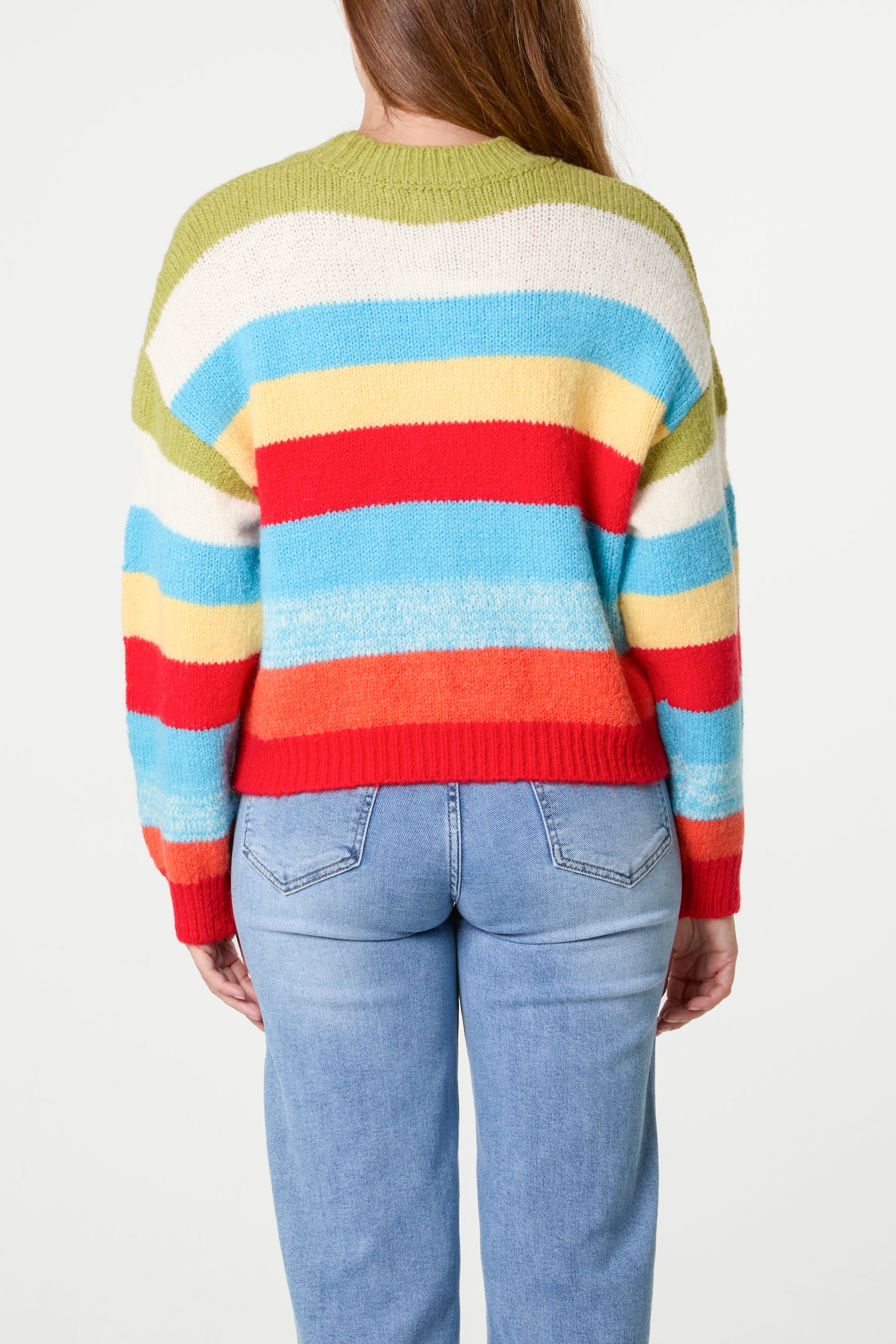 Multi Striped Round Neck Jumper