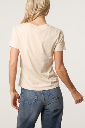 Gold Love Printed Embellished Graphic T-Shirt