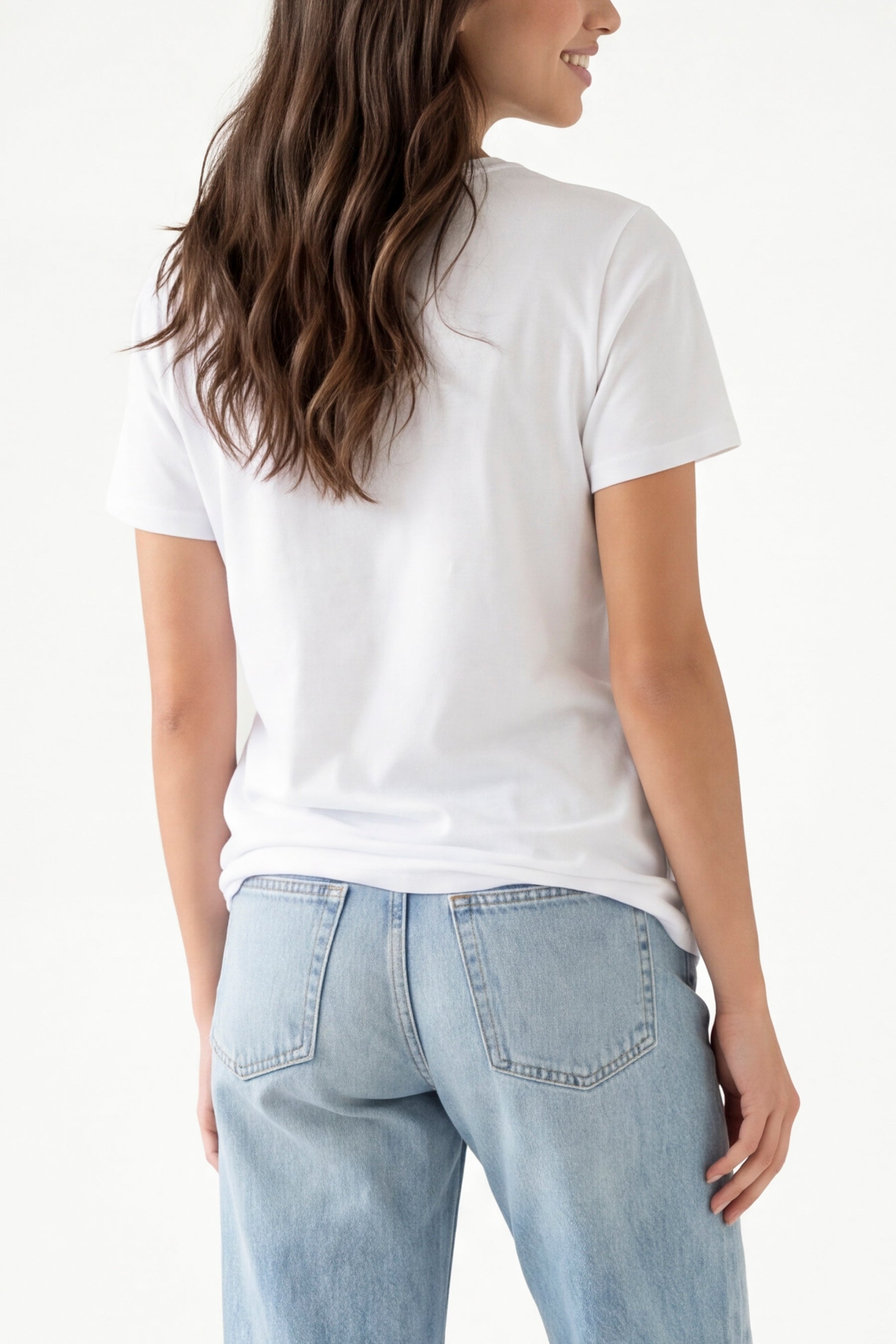 Bow Denim Sparkle Patch Short Sleeve T-Shirt