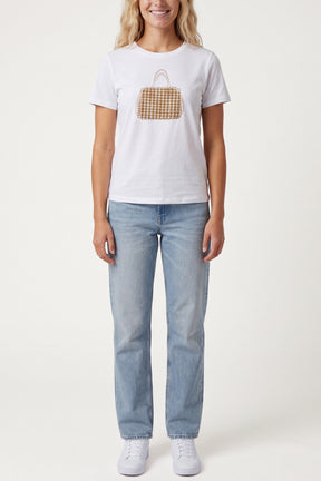 Gold Embellished Purse Graphic T-shirt