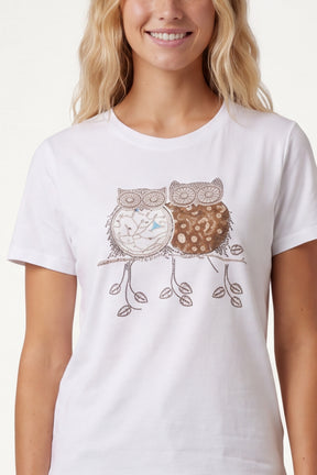 Embellished Owl T-Shirt