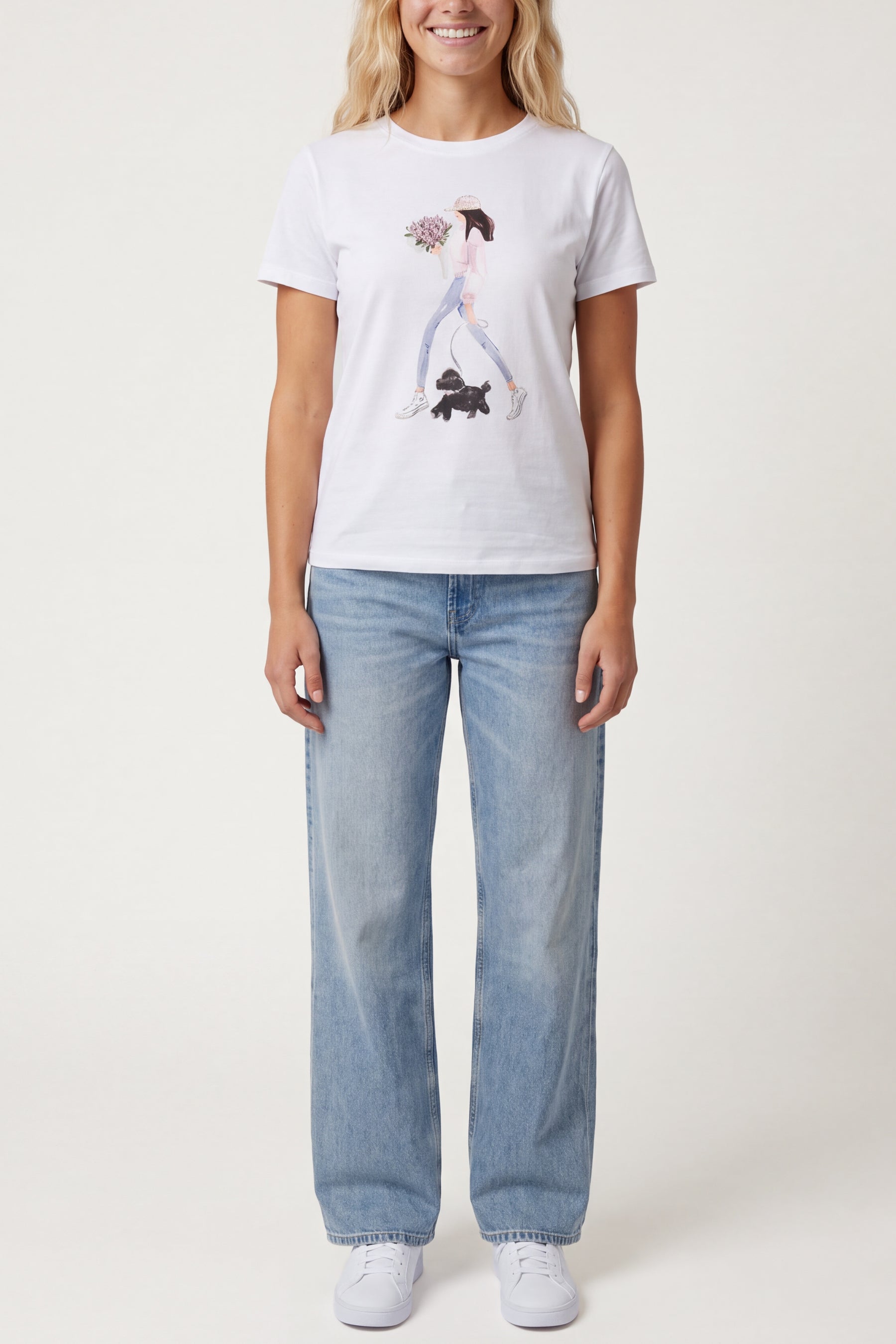 Embellished Watercolour Girl T-Shirt