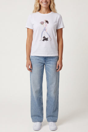 Embellished Watercolour Girl T-Shirt