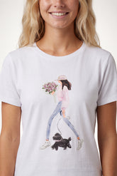 Embellished Watercolour Girl T-Shirt