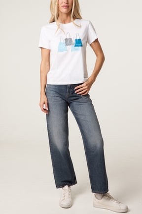 Embellished Shopping Bags T-Shirt