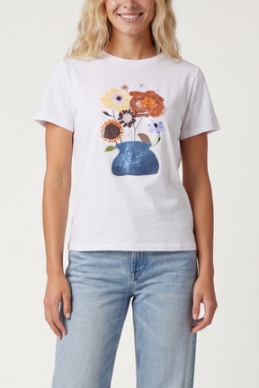 Embellished Flower T-Shirt