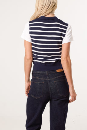 Striped Vest & T-Shirt Top