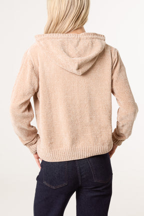 Chenille Zip Through Cardigan