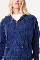 Chenille Zip Through Cardigan